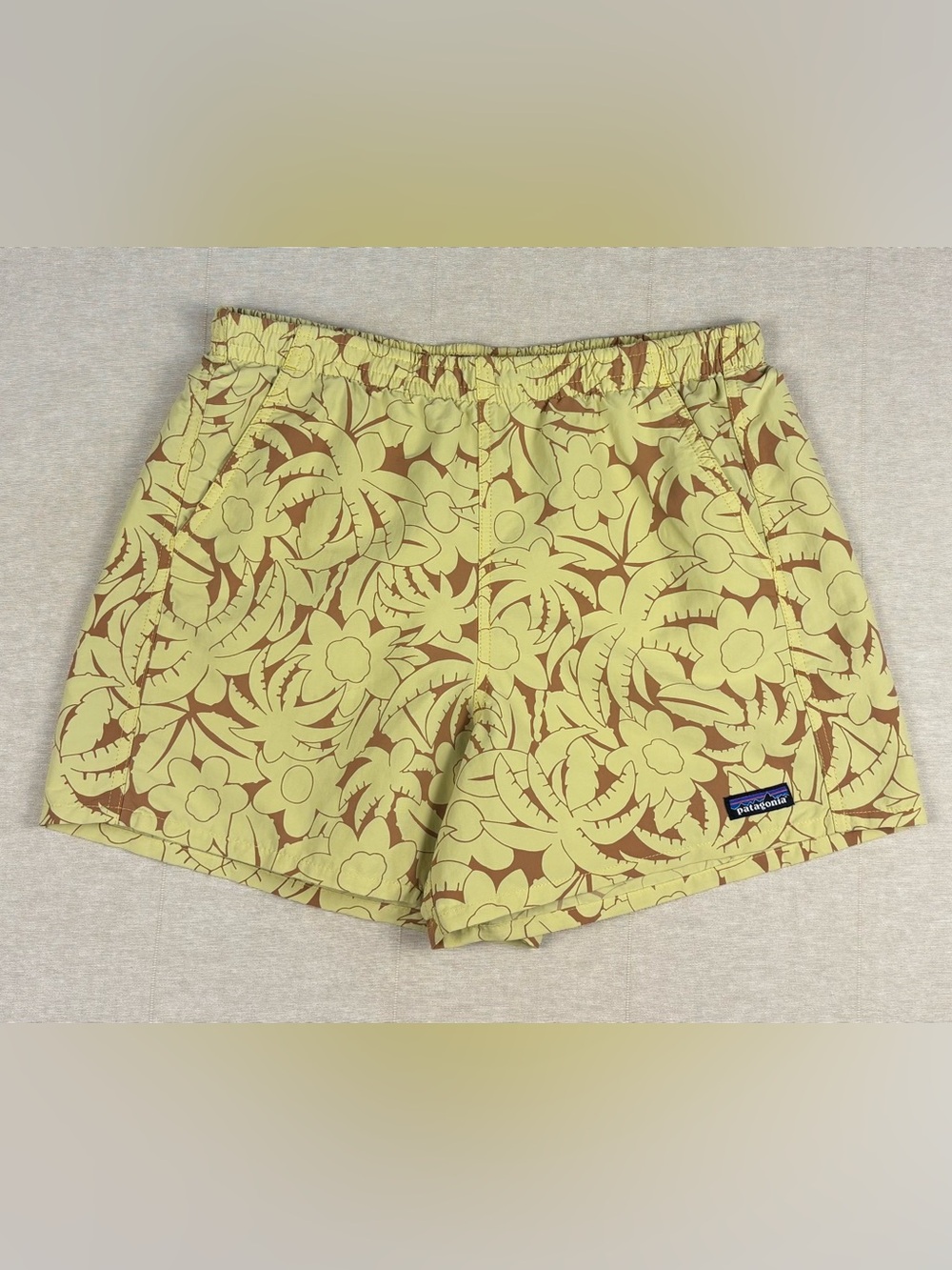 Patagonia Women’s Tropical Floral Elastic Waist Shorts - Yellow & Brown